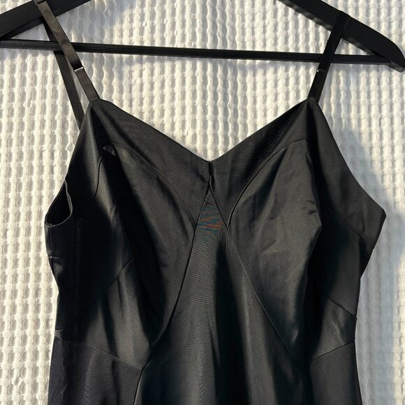 Vintage Van Raalte sleek minimalist black slip dress lingerie coqutte vixen 34 - Picture 2 of 5